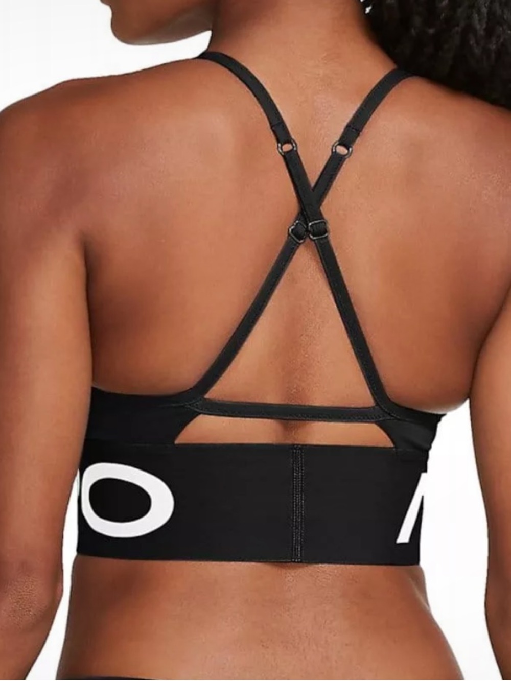 Nike Pro Indy Black Logo Elastic-Band Sports Bra with Strappy Back - Picture 4 of 4